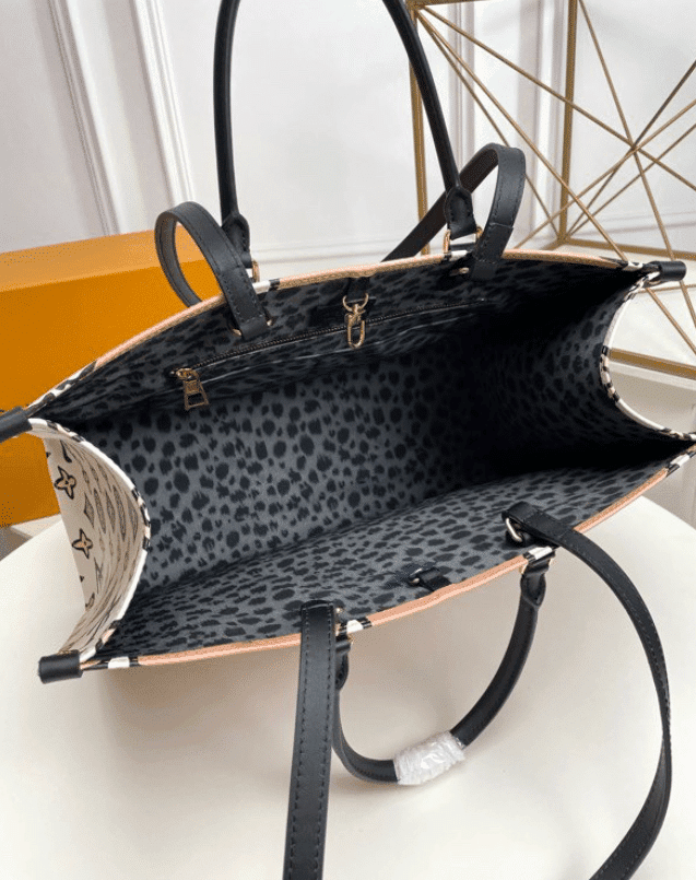 Louis Vuitton OnTheGo GM Handbag Monogram And Leopard Print In Beige/ -  Praise To Heaven