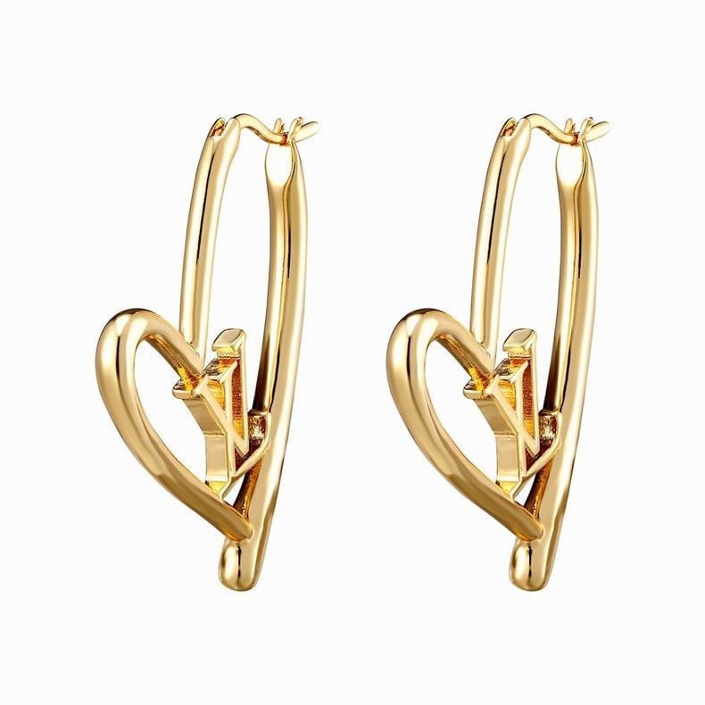 Louis Vuitton Book de Reil Heart Fallin Love GM Earrings LV Logo