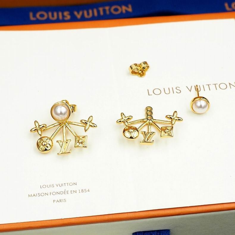 Louis Vuitton Cruiser Earrings Gold-Finish Metal And Pearls