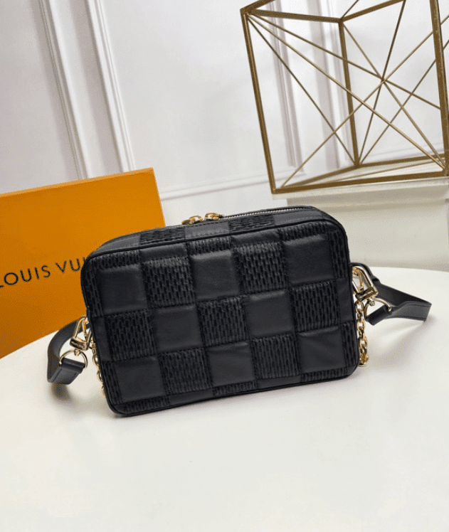 Louis Vuitton Troca PM Handbag Quilted Leather With Check Pattern Embr -  Praise To Heaven