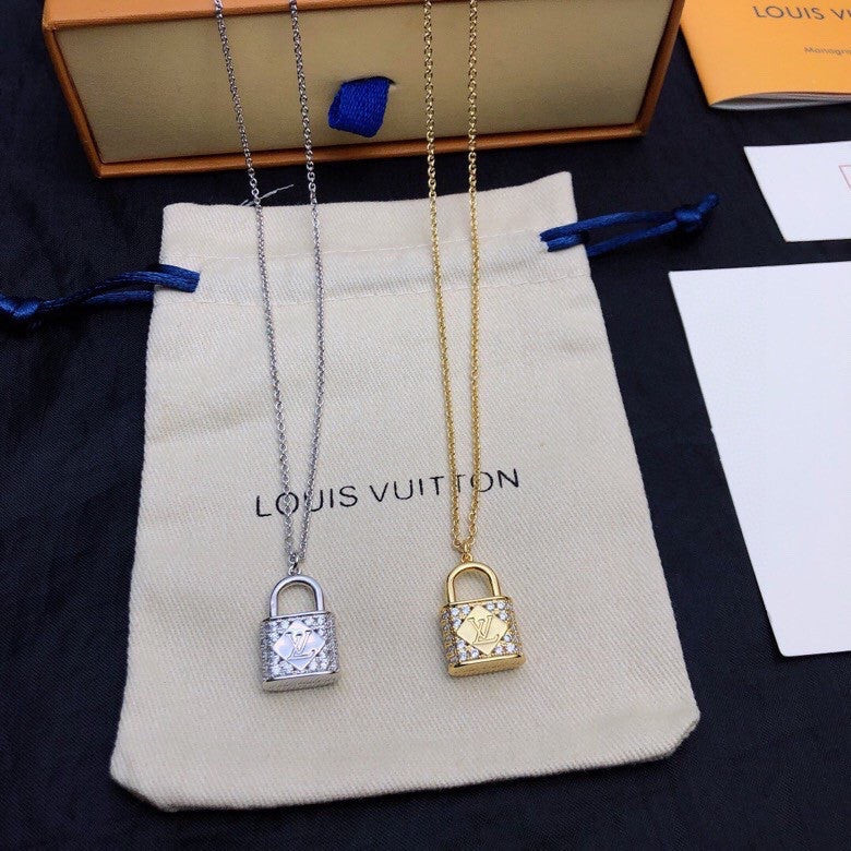 Louis Vuitton LV Padlock Pendant Silver Metal