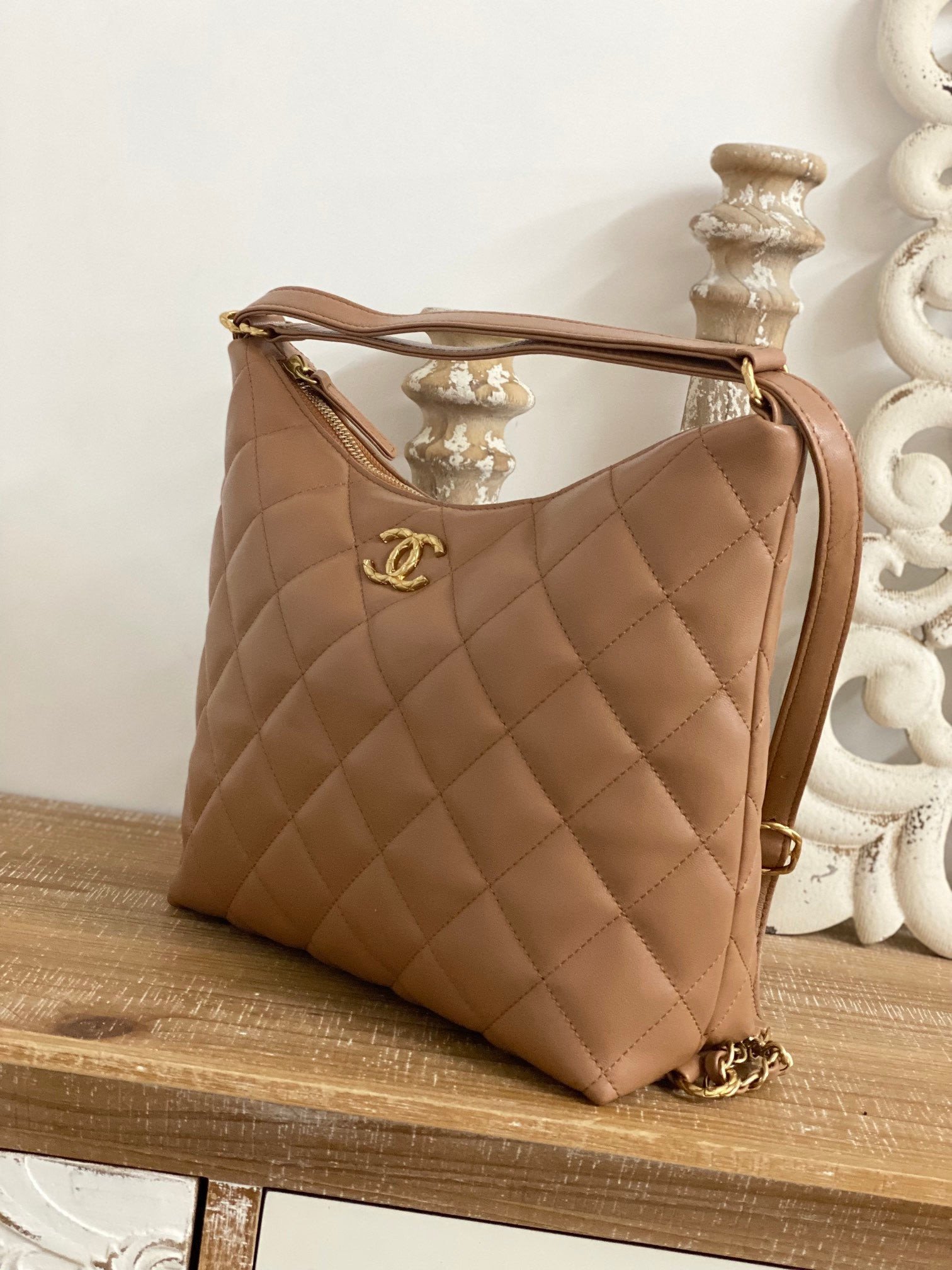 Chanel Maxi Hobo Bag In Brown - Praise To Heaven