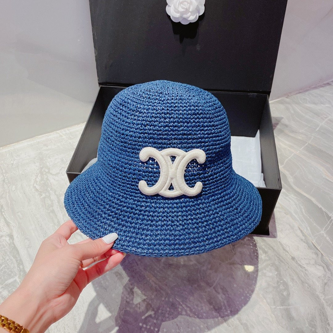 Celine Seamless Cashmere Bucket Hat In Ice Blue - Praise To Heaven