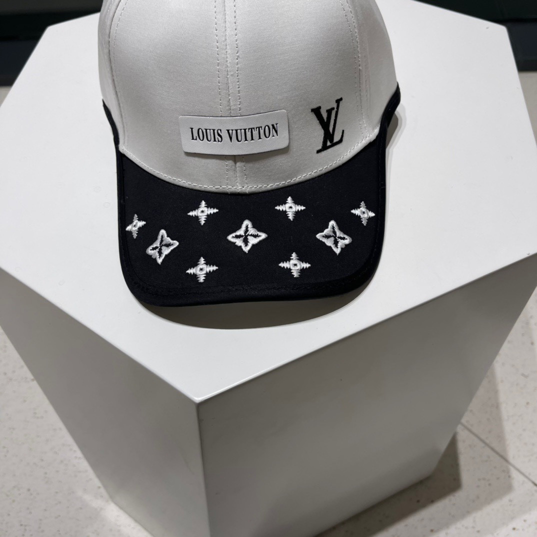 Louis Vuitton Embroidered Monogram And LV Initials Baseball Hat In Whi -  Praise To Heaven