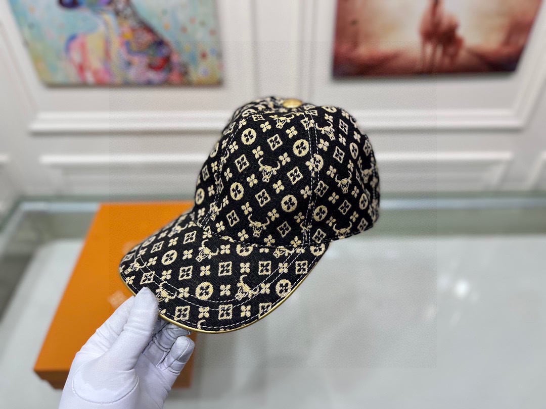 Louis Vuitton Jacquard Denim Fabric Black/Yellow Baseball Hat - Praise To  Heaven