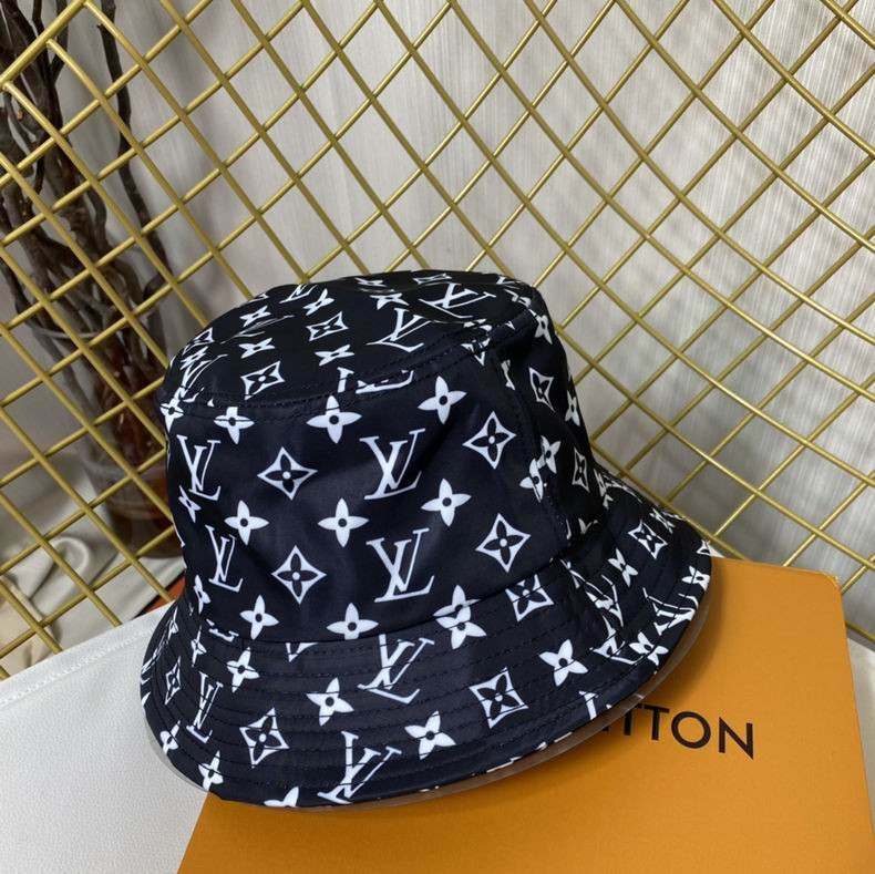 Louis Vuitton Monogram Pattern Bucket Hat In Black/Brown - Praise To Heaven