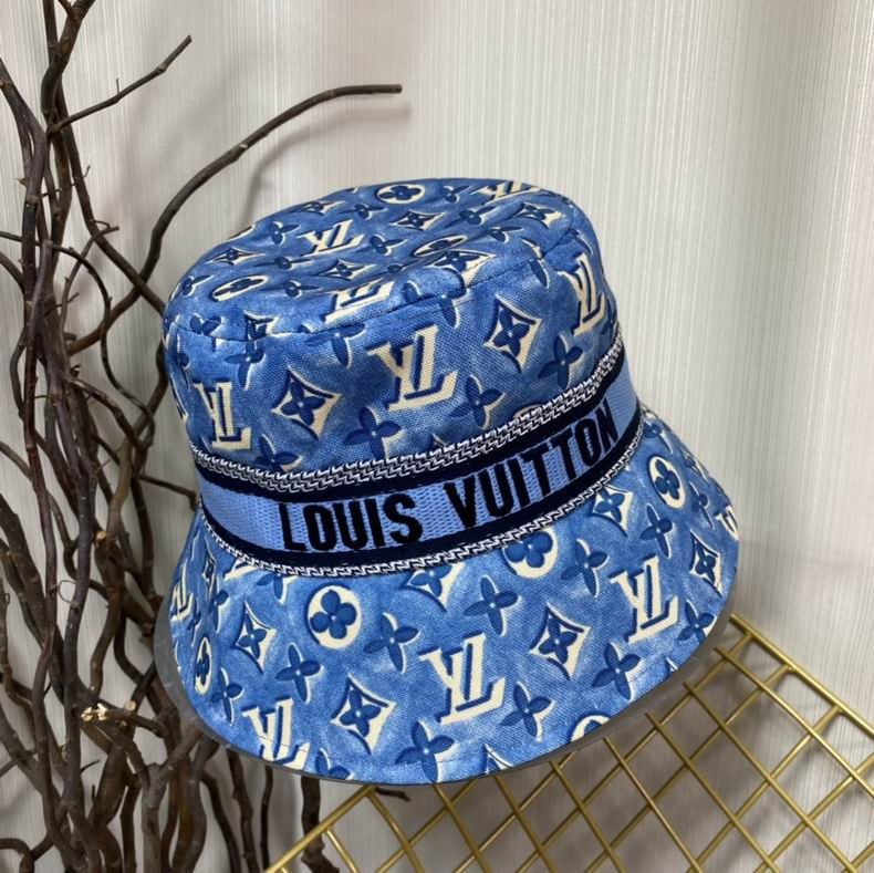 Louis Vuitton Monogram Cotton Bucket Hat In Navy Blue - Praise To Heaven