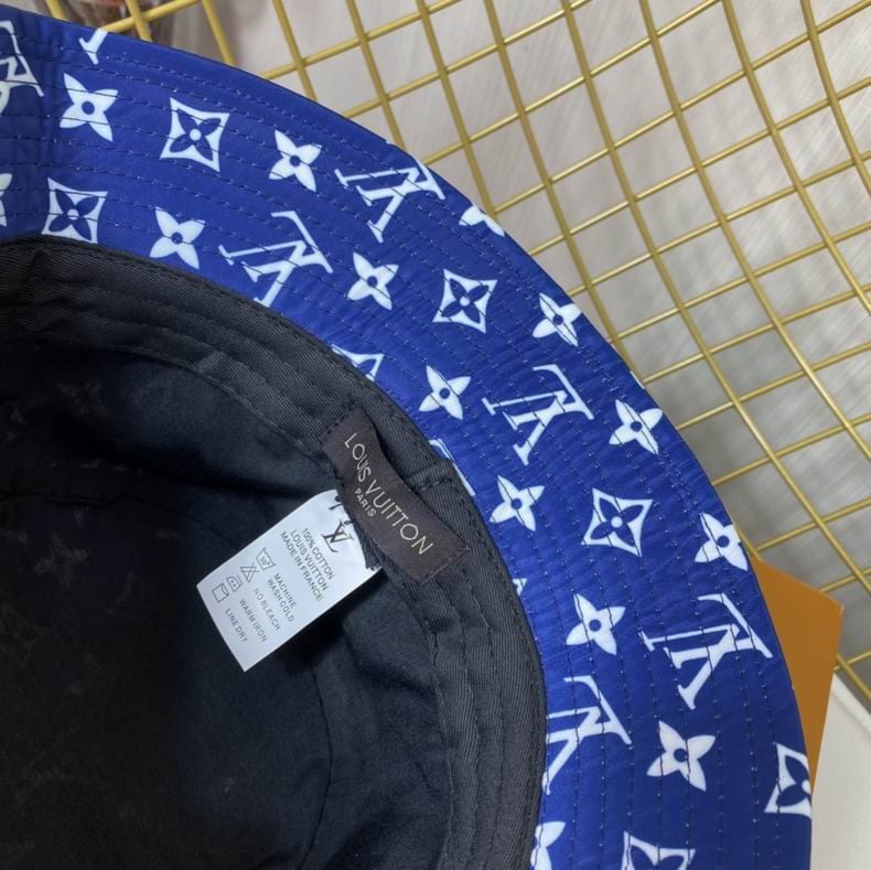 Louis Vuitton Monogram With Band Cotton Bucket Hat In Blue - Praise To  Heaven