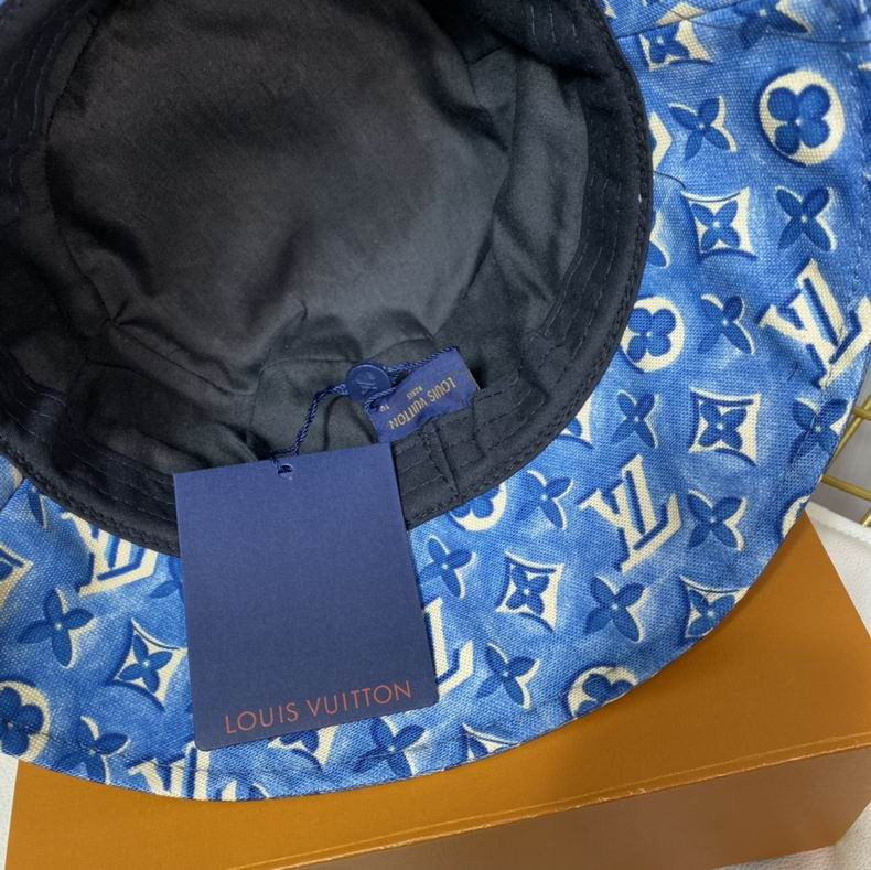 Louis Vuitton - Monogram Essential Bucket Hat - Cotton - Blue - Size: 62 - Luxury