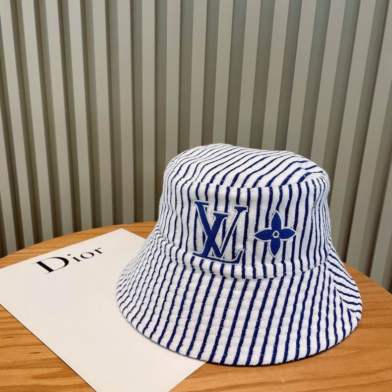 Louis Vuitton Reversible Monogram Bucket Hat Brown Dark blue Cloth