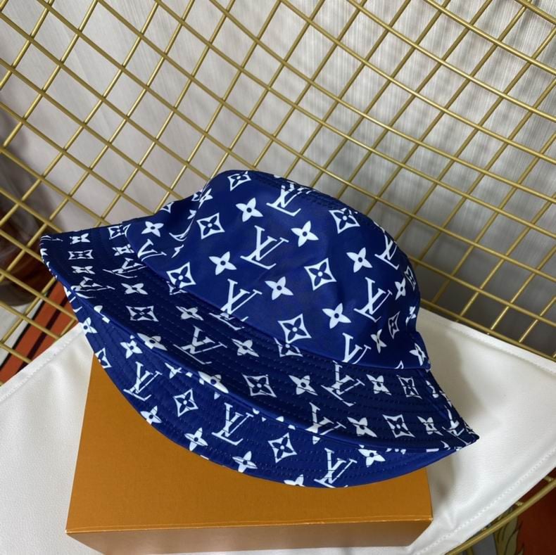 Louis Vuitton Monogram Cotton Bucket Hat In Navy Blue - Praise To Heaven