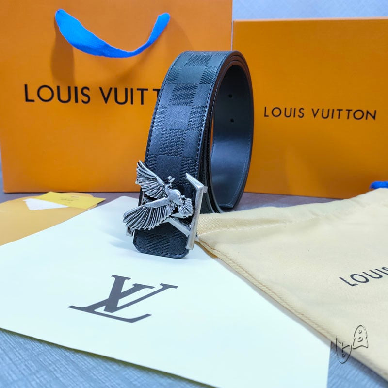 Louis Vuitton LV Dove Damier Pattern Belt In White - Praise To Heaven