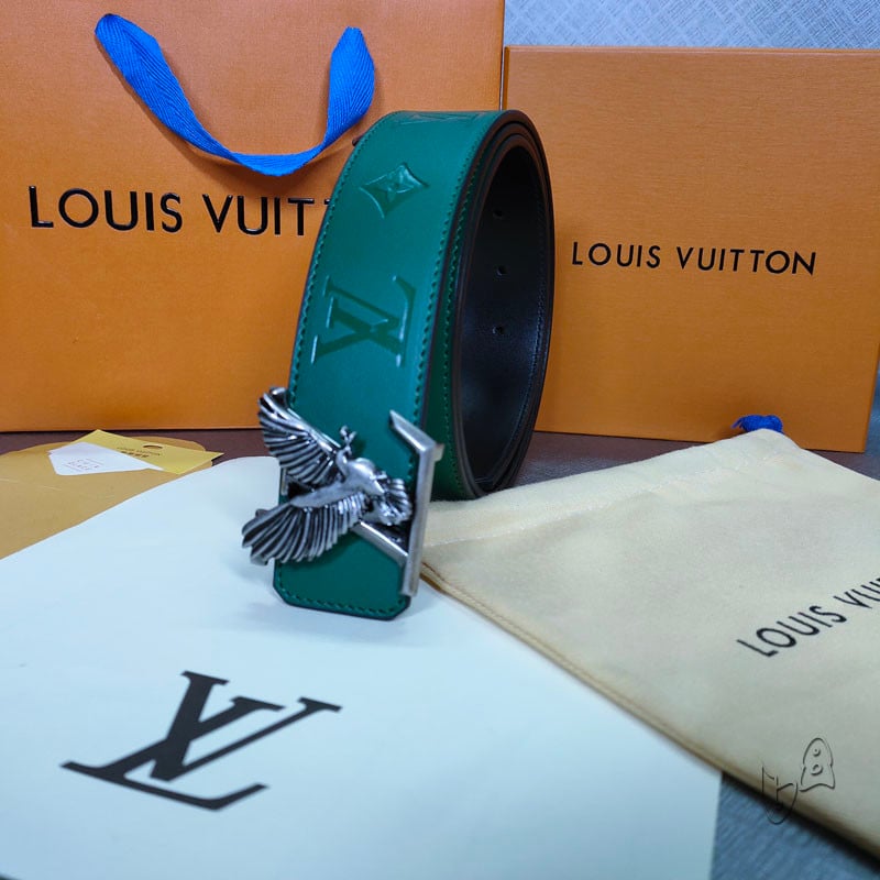 Louis Vuitton Eagle Monogram Pattern Belt In Green - Praise To Heaven