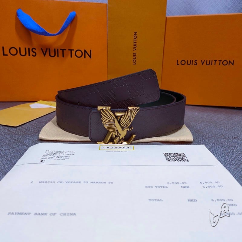 Louis Vuitton 2021 Damier Ebene Pattern Waist Belt - Brown Belts