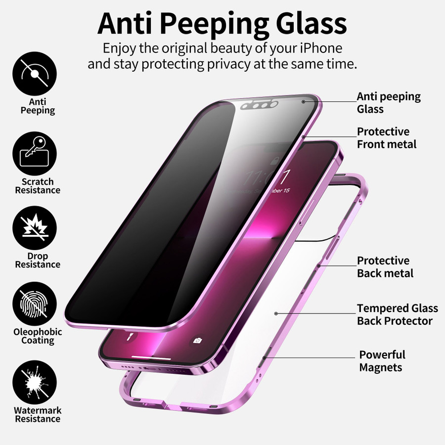 Sæson verden opladning Glass Magnetic Adsorption Phone Case - ANTI VISION CASE™ - Multis Shop