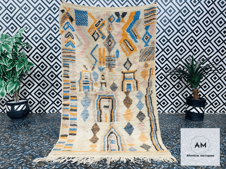 Alfombra de lana marroquí - Tapis194 - 184 cm x 131 cm / 6 ft x 4.2 ft
