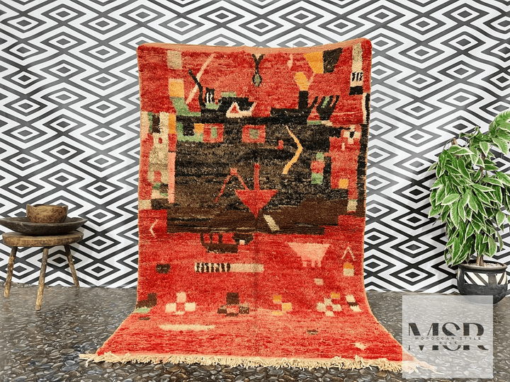 Alfombra de lana marroquí - Tapis149 - 266 cm x 168 cm / 8.7 ft x 5.5 ft