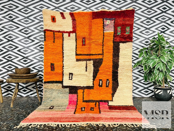 Alfombra de lana marroquí - Tapis155 - 255 cm x 158 cm / 8.3 ft x 5.1 ft