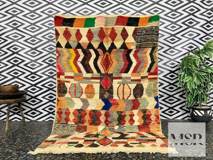 Alfombra de lana marroquí - Tapis142 - 254 cm x 168 cm / 8.3 ft x 5.5 ft