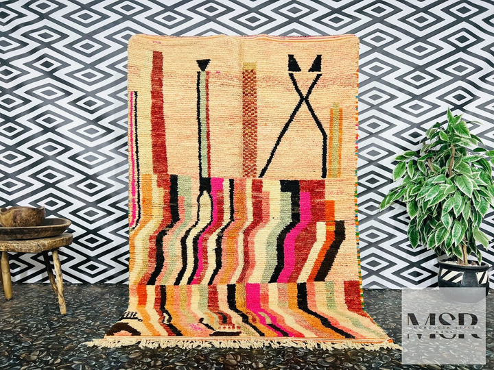 Alfombra de lana marroquí - Tapis173 - 247 cm x 156 cm / 8.1 ft x 5.1 ft