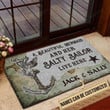 Personalized Mermaid A Beautiful Mermaid And Her Sailor Customized Doormat Home Decor Personalized D