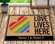 Love doormat Customized DoormatPersonalized DoormatLove Lives Here DoormatLGBT Pride Doormat