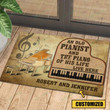 Personalized An Old Pianist And The Piano Of His Life Live Here Doormat Piano Lover Doormat Pianist