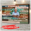 To My Husband In Heaven Butterflies Custom Picture Canvas