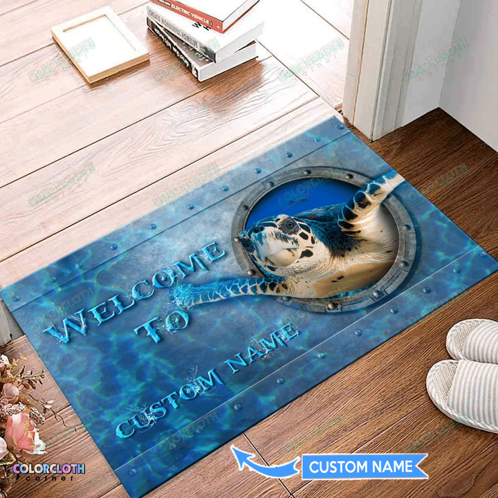 Personalized Sea Turtle Doormat TY123001