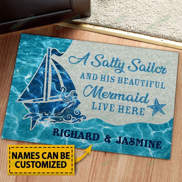 Personalized Sailing A Salty Sailor Doormat TV308630