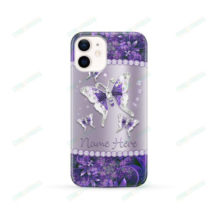 Purple Butterfly V2 2912 Custom Name Phone Case