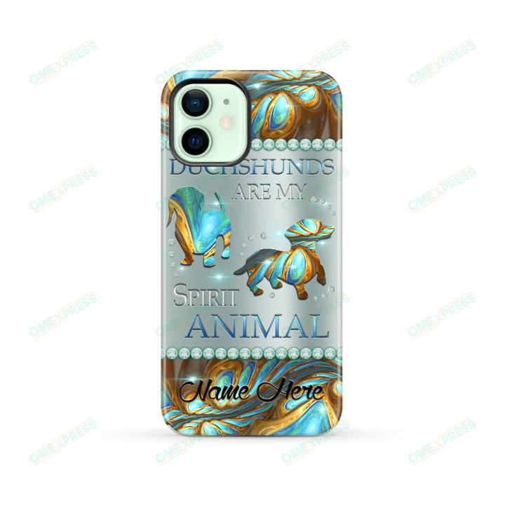 Dachshunds Are My Spirit Animal Marble Custom Name Phone Case