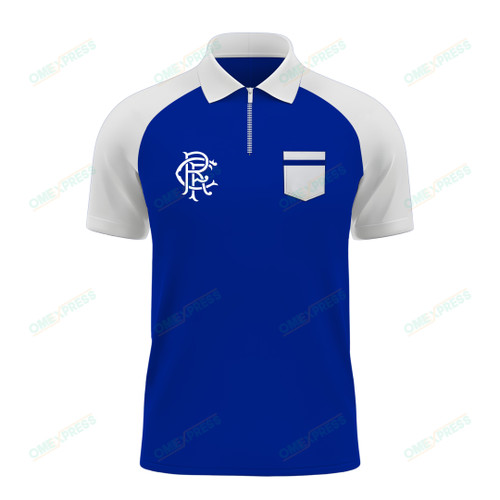 New Limited Edition - Pocketed crew neck zipper PoLo Shirt - Rangers F.C - BBV4041503