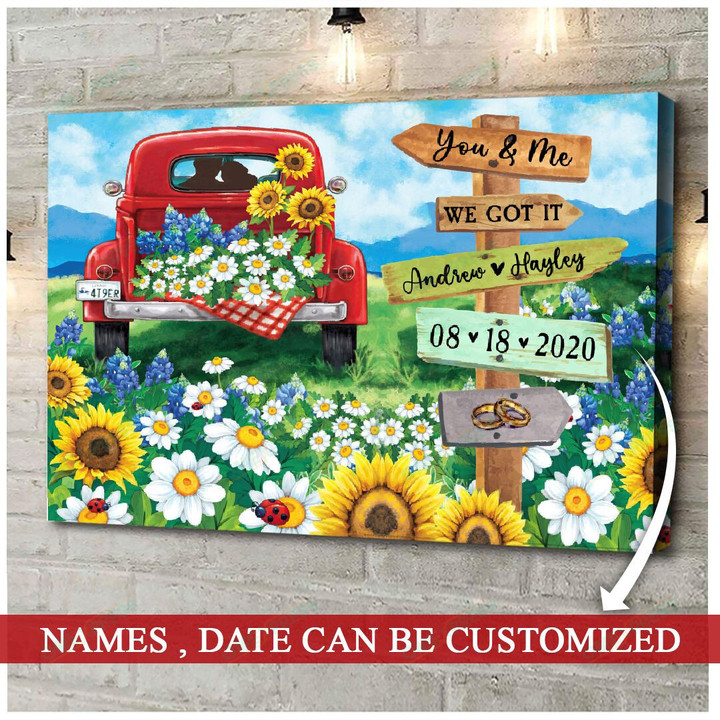 We Got This Red Truck Custom Names And Date Canvas