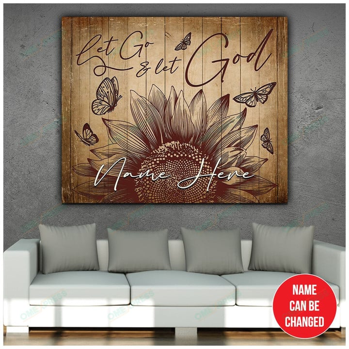 Let Go And Let God Custom Name Canvas