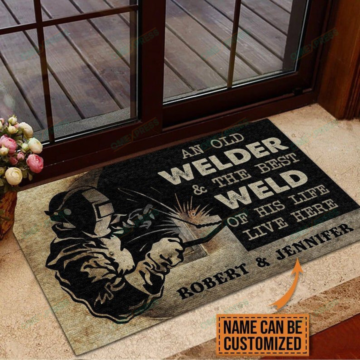 Personalized Welder The Best Weld Of His Life Customized Doormat Home Decor Personalized Doormat For