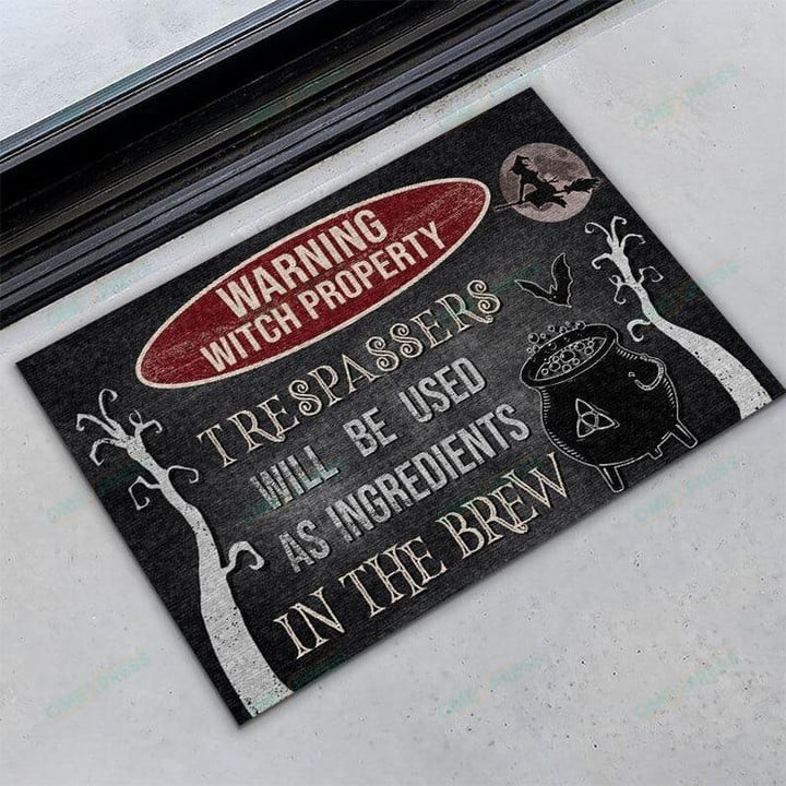Witch Warning Witch Property Custom Doormat Home Decor Personalized Doormat For Your House
