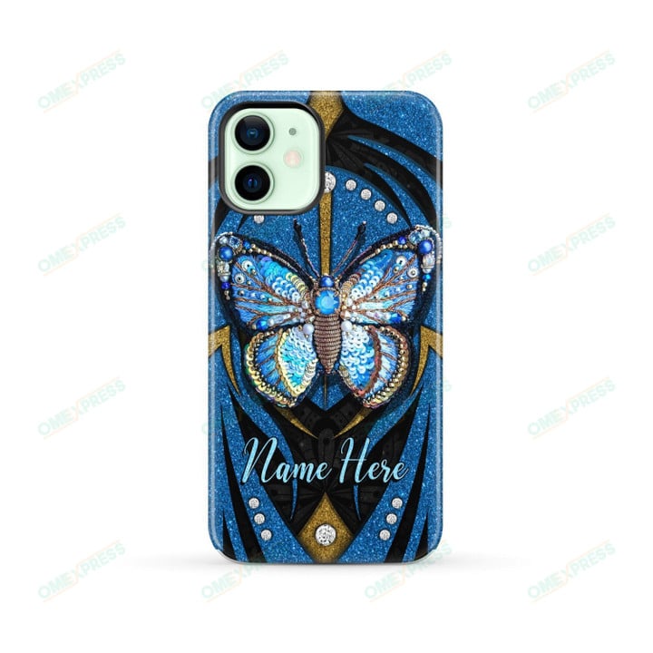 Blue Yellow Butterfly 3112 Custom Name Phone Case