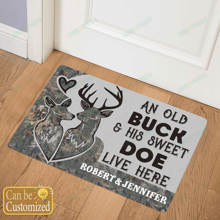 Personalized Doormats For Couples Buck Hunting Husband Wife