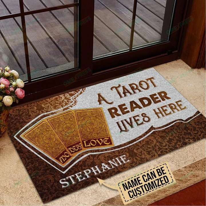 Personalized Tarot Cards A Tarot Reader Lives Here Customized Doormat Home Decor Personalized Doorma