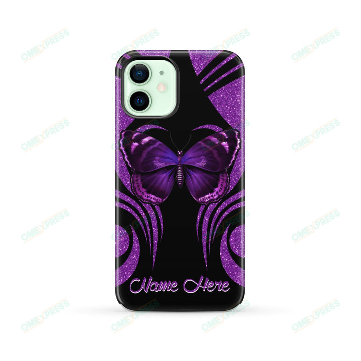 Purple Pink 0501 Butterfly Custom Name Phone Case
