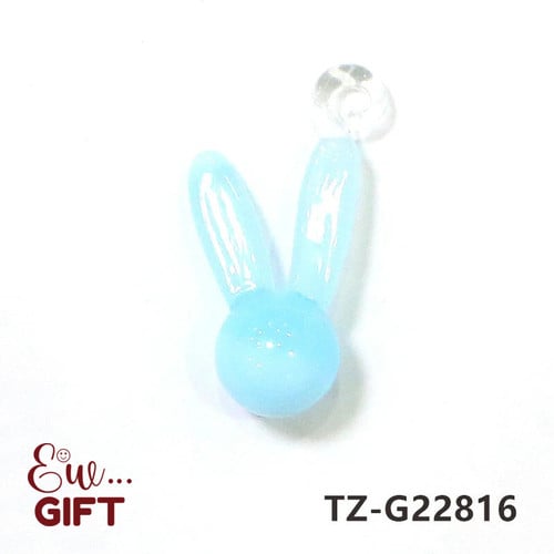 Cute Mini Rabbit Shaped Charm Glass Pendant Handmade
