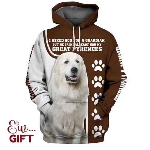 Great Pyrenees Dog 3D Full Printed Unisex Deluxe Hoodie  Sweatshirt Streetwear