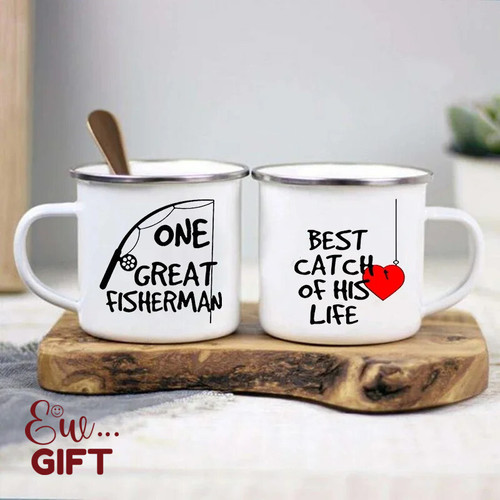 One Great Fisherman Best Catch of His Life Fishing Couple Mugs