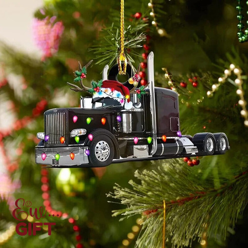 Acrylic Christmas Pendant Xmas Tree Decorations Suspension Trucker