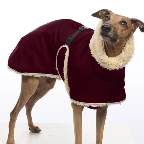 Whippet Greyhound Fleece Lined Dog Jacket Winter Warm Dog Clothes Waterproof Thick Dog Jacket