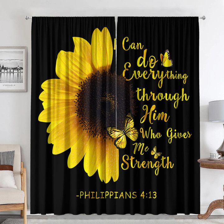 Sunflowers Flower Language With Pole Bag Curtains