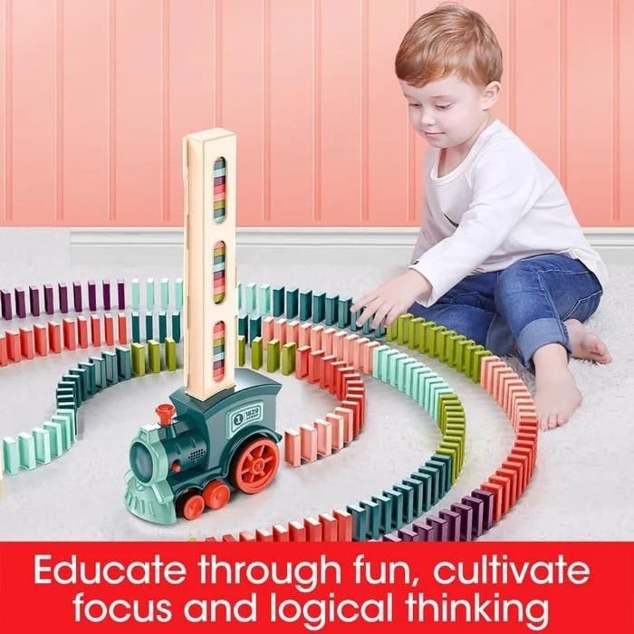 Domino Train Blocks Set Building And Stacking Toy