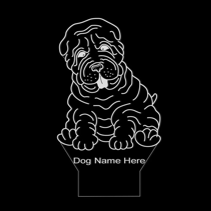 Shar Pei Light Dog Breed 3D Illusion Light Modern LED Lamp