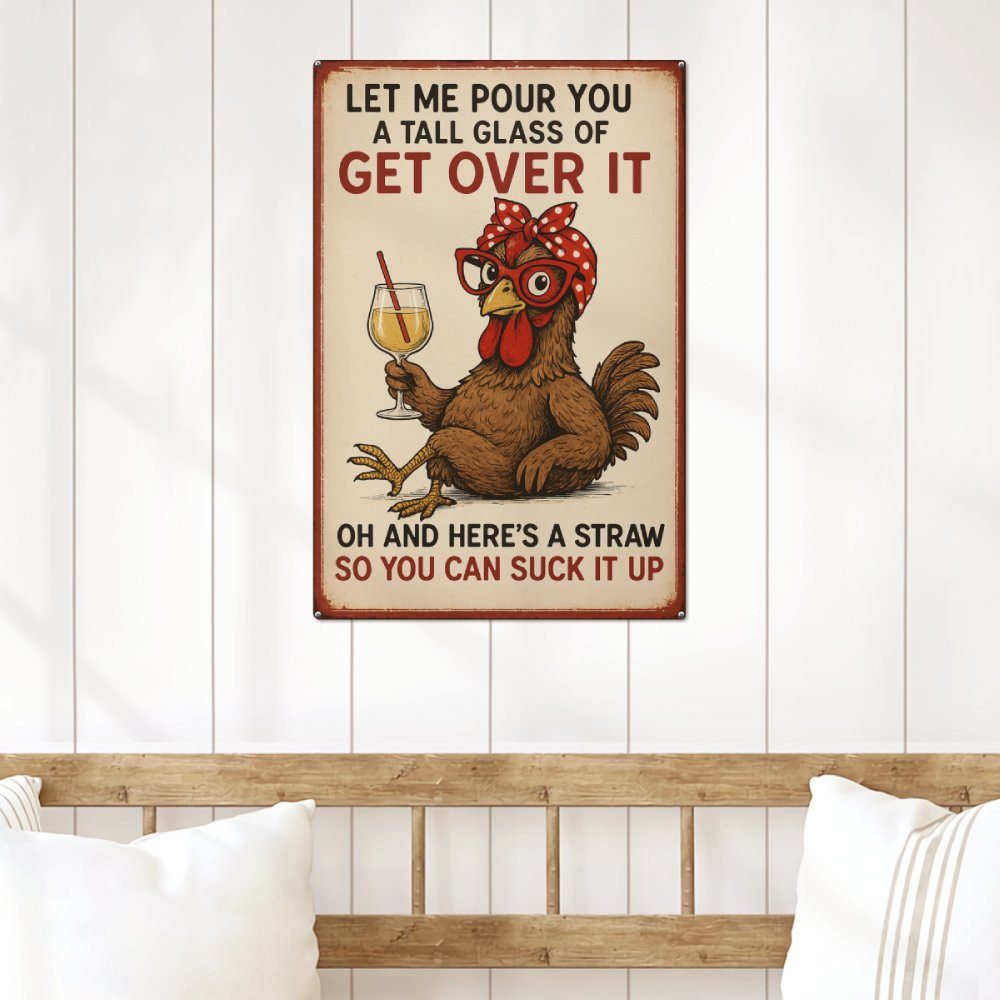 Chicken metal sign - mypeonyshop